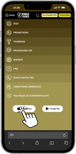 Téléchargement depuis l'App Store King Chance